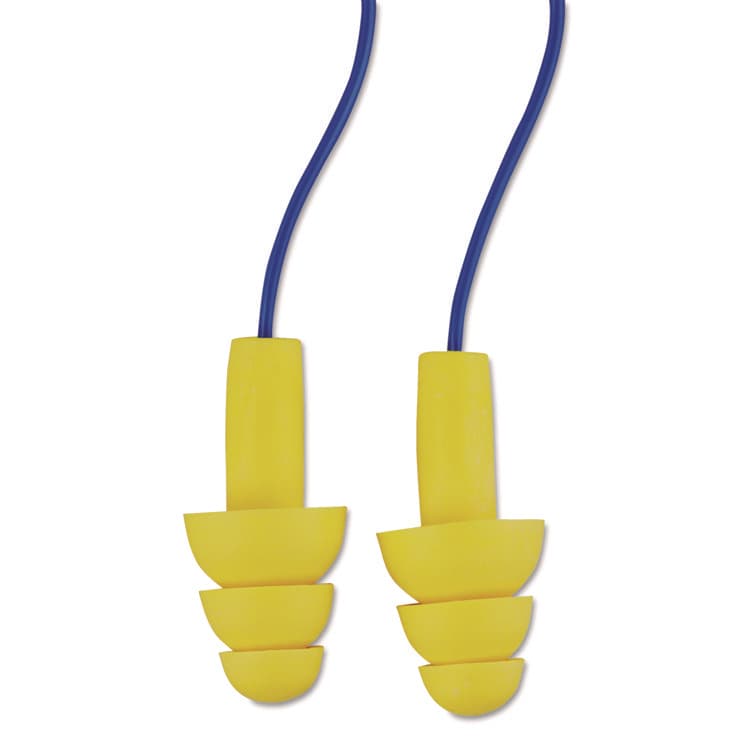 3M/COMMERCIAL TAPE DIV. E-A-R UltraFit Reusable Earplugs, Corded, 25 dB NRR, Blue/Yellow, 200 Pairs (MMM3404014)