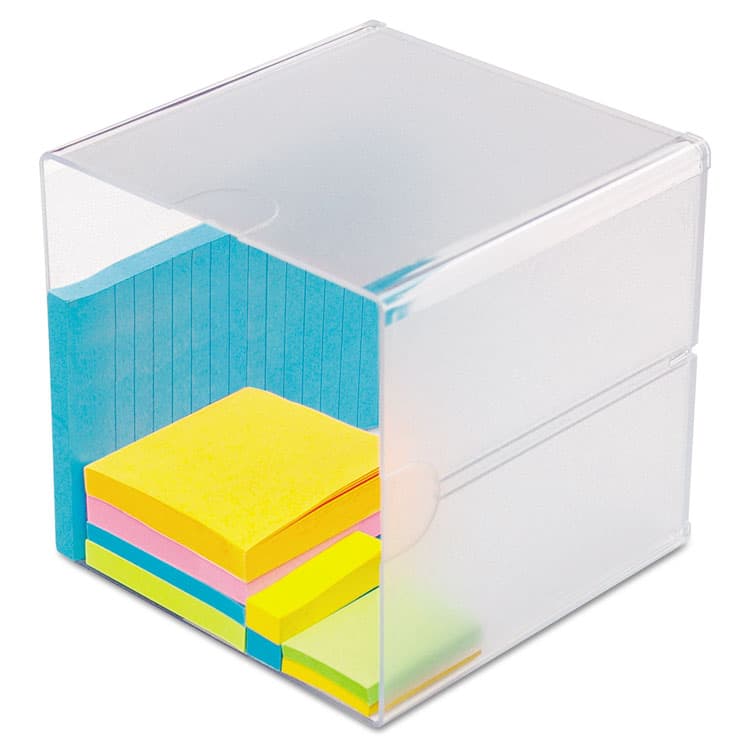 DEFLECTO CORPORATION Stackable Cube Organizer, 1 Compartment, 6 x 6 x 6, Plastic, Clear (DEF350401)