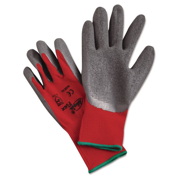 MCR SAFETY Ninja Flex Latex Coated Palm Gloves, EN388: 3131, X-Large, Red/Gray, Pair (MPGN9680XL)