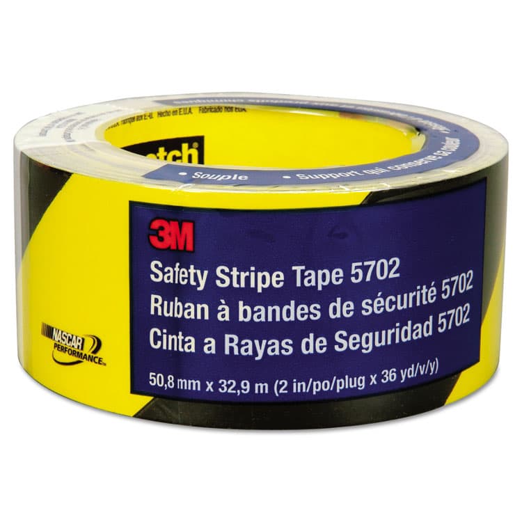 3M/COMMERCIAL TAPE DIV. Safety Stripe Tape, 2" x 108 ft, Black/Yellow (MMM57022) thumbnail 2