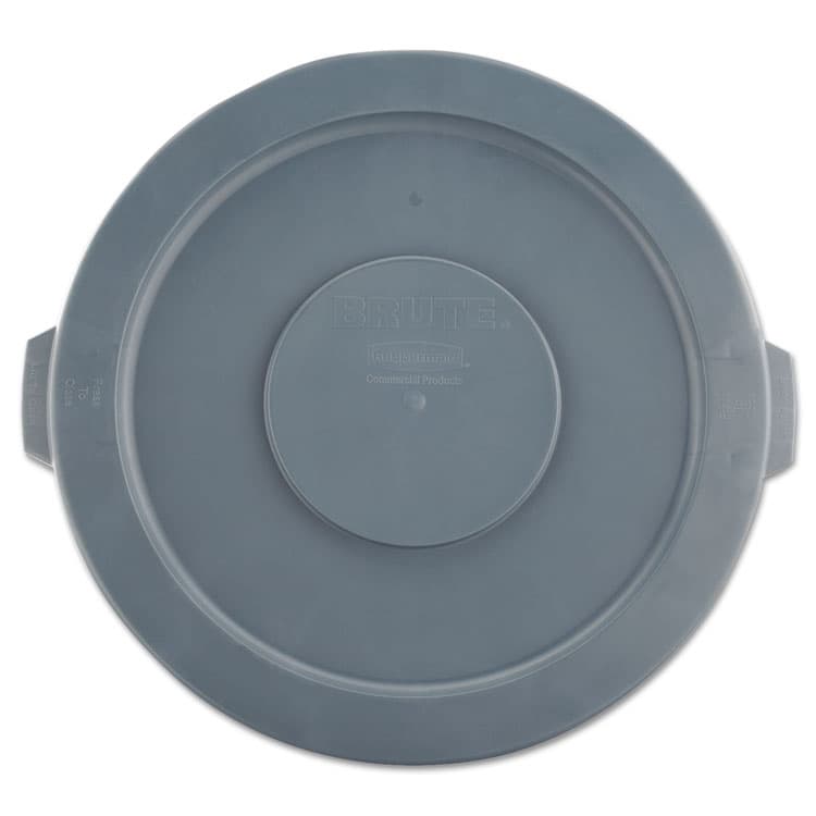 RUBBERMAID COMMERCIAL PROD. BRUTE Self-Draining Flat Top Lids for 32 gal Round BRUTE Containers, 22.25" Diameter x 1.63"h, Gray (RCP2631GRAY)