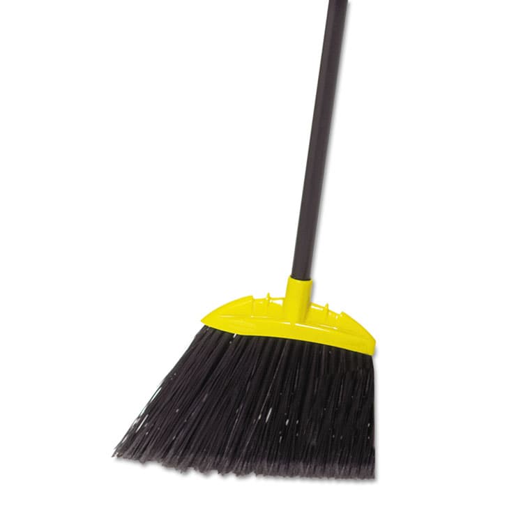 RUBBERMAID COMMERCIAL PROD. Jumbo Smooth Sweep Angled Broom, 57" Handle, Black/Yellow, 6/Carton (RCPFG638906BLA)