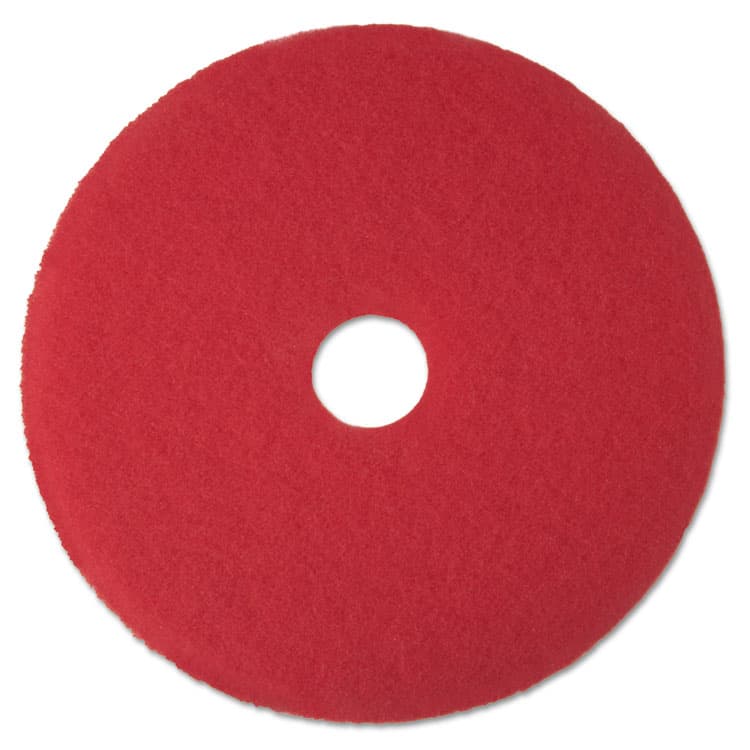 3M/COMMERCIAL TAPE DIV. Low-Speed Buffer Floor Pads 5100, 16" Diameter, Red, 5/Carton (MMM08391)