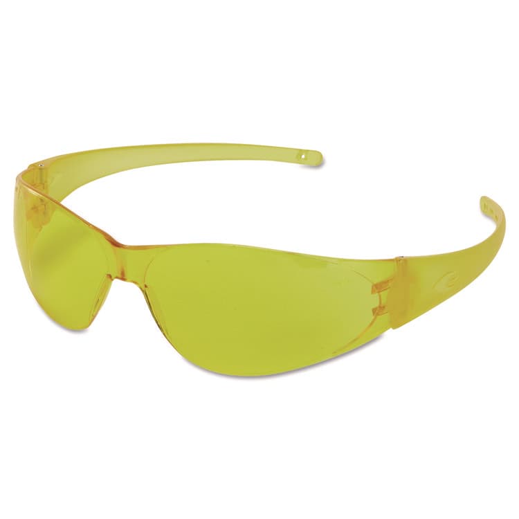 MCR SAFETY Checkmate Safety Glasses CK114, Frameless, Amber Single Hard Coat Scratch-Resistant Lens (CRWCK114)