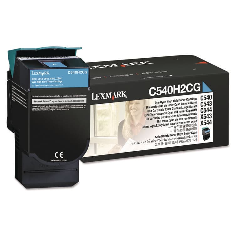 LEXMARK INT'L, . C540H2CG High-Yield Toner, 2,000 Page-Yield, Cyan (LEXC540H2CG)
