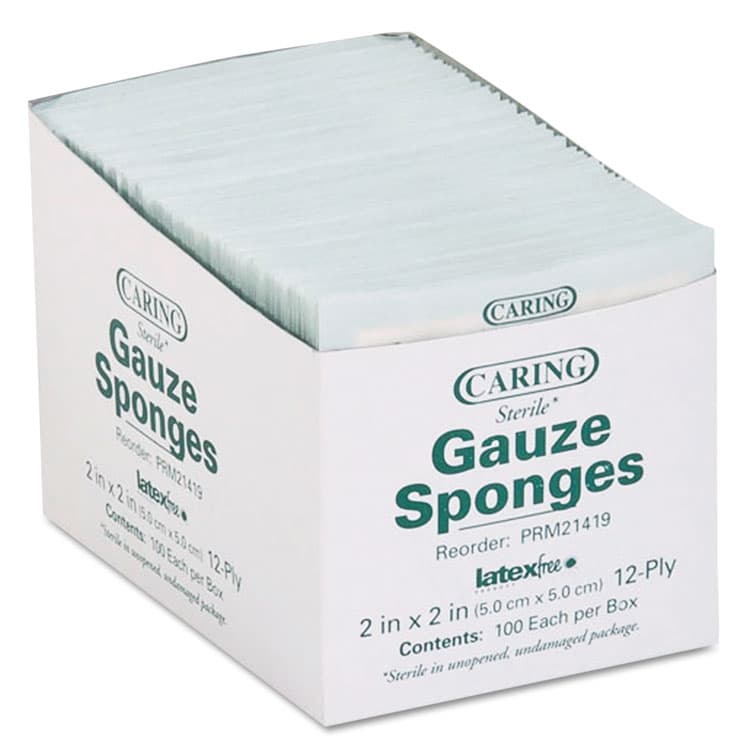 MEDLINE INDUSTRIES, . Caring Woven Gauze Sponges, Sterile, 12-Ply, 2 x 2, 2,400/Carton (MIIPRM21419) thumbnail 3