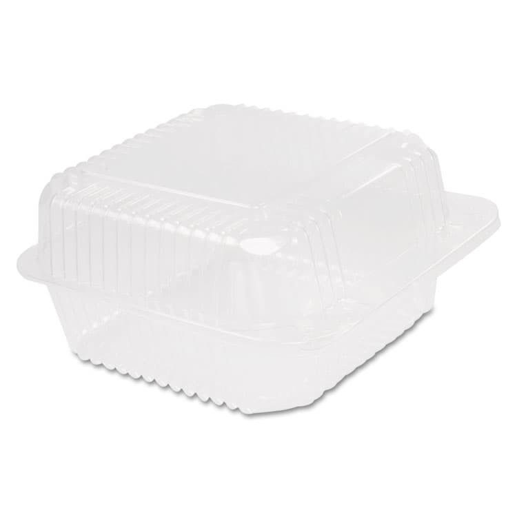 DART StayLock Clear Hinged Lid Containers, 6.5 x 6.1 x 3, Clear, Plastic, 125/Pack, 4 Packs/Carton (DCCC25UT1)