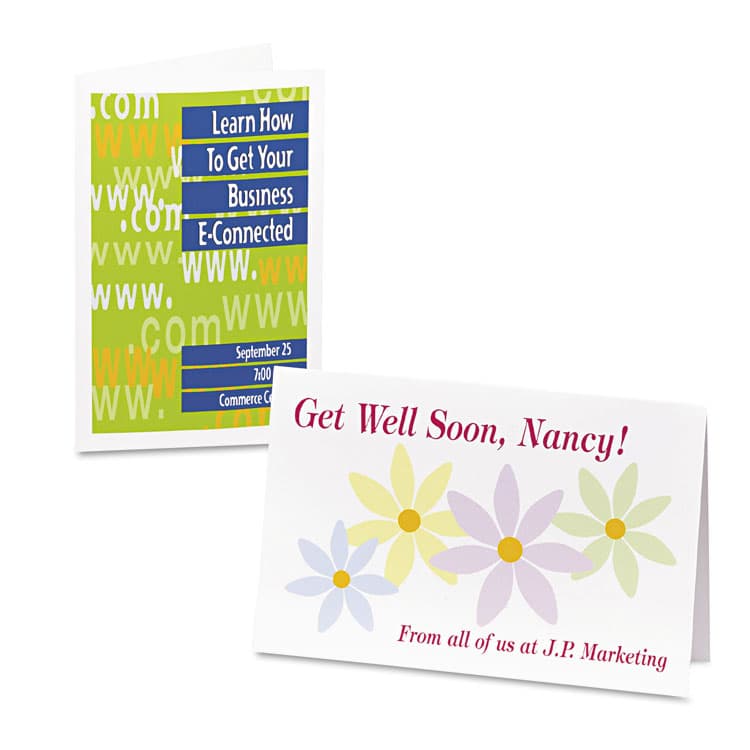 AVERY PRODUCTS CORPORATION Half-Fold Greeting Cards with Matching Envelopes, Inkjet, 85 lb, 5.5 x 8.5, Matte White, 1 Card/Sheet, 20 Sheets/Box (AVE3265) thumbnail 2