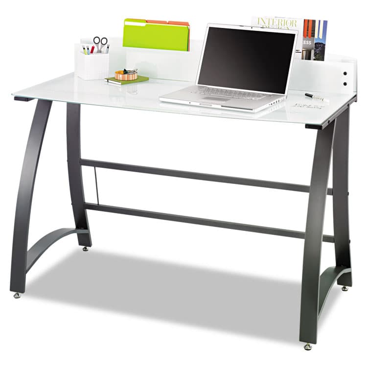SAFCO PRODUCTS Xpressions 47" Computer Desk, 47" x 23" x 37", Frosted/Black (SAF1938TG) thumbnail 2