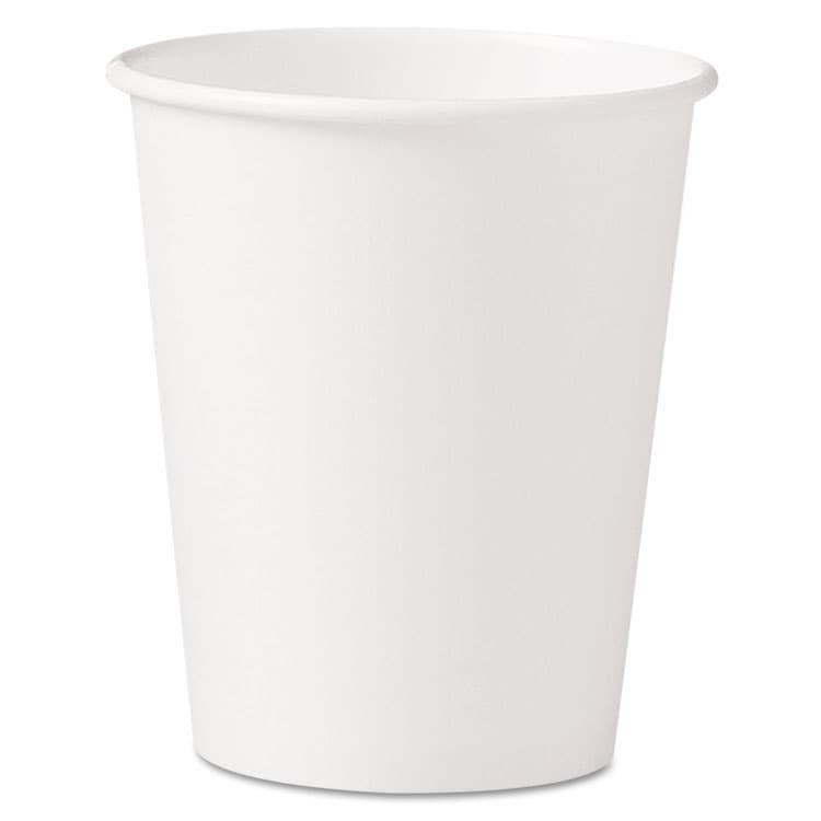 DART Single-Sided Poly Paper Hot Cups, 10 oz, White, 50/Sleeve, 20 Sleeves/Carton (SCC370W)