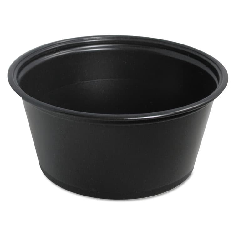 DART Conex Complements Portion/Medicine Cups, 3.25 oz, Plastic, Black, 125/Bag, 20 Bags/Carton (DCC325PCBLK)