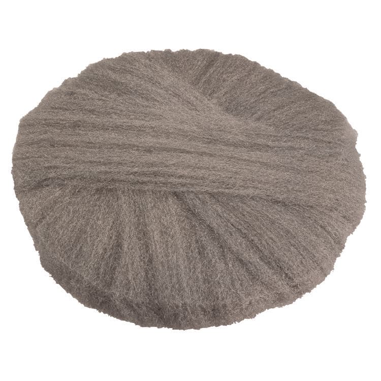 GLOBAL MATERIAL TECHNOLOGIES Radial Steel Wool Pads, Grade 0 (Fine): Cleaning and Polishing, 17" Diameter, Gray, 12/Carton (GMA120170)