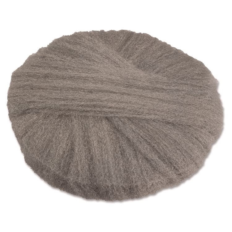 GLOBAL MATERIAL TECHNOLOGIES Radial Steel Wool Pads, Grade 2 (Coarse): Stripping/Scrubbing, 20" Diameter, Gray, 12/Carton (GMA120202)