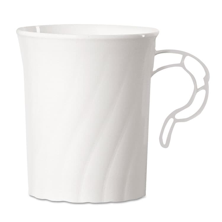 WNA, . Classicware Plastic Mugs, 8 oz, White, 8/Pack, 24 Packs/Carton (WNACWM8192W)