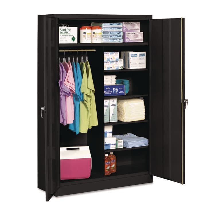 TENNSCO Jumbo Combination Steel Storage Cabinet, 48w x 24d x 78h, Black (TNNJ2478SUCBK)