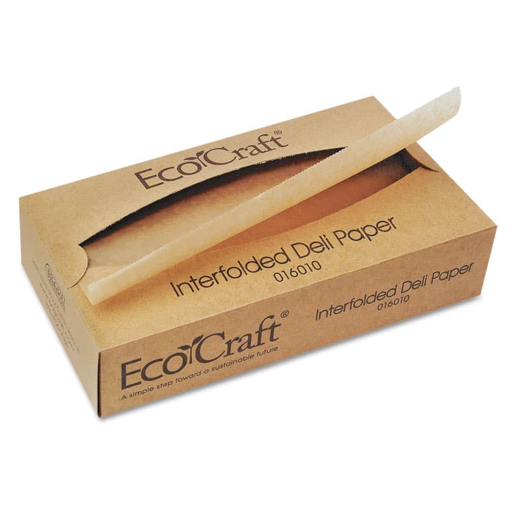 BAGCRAFT EcoCraft Interfolded Soy Wax Deli Sheets, 10 x 10.75, 500 Sheets/Box, 12 Boxes/Carton (BGC016010) thumbnail 2