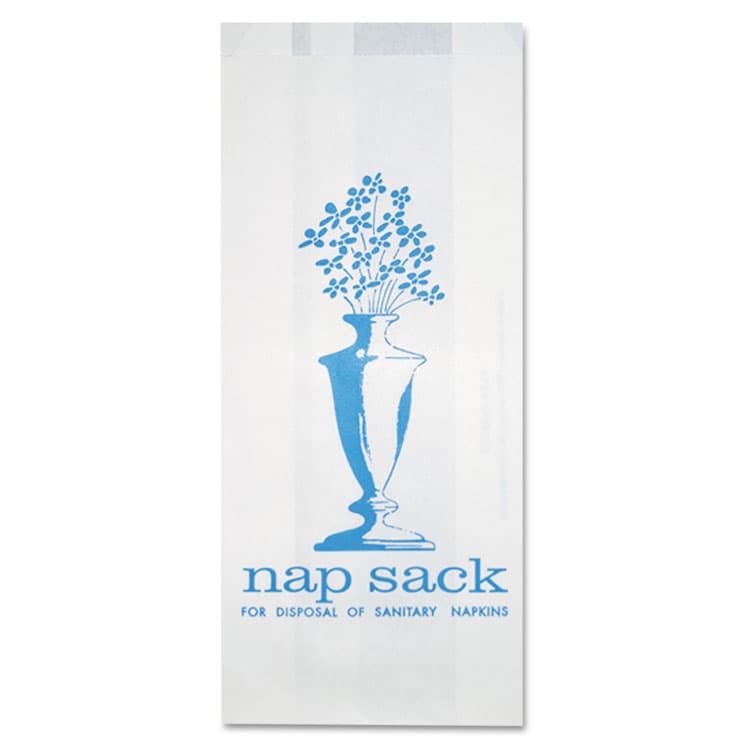 BAGCRAFT Nap Sack Sanitary Disposal Bags, 4" x 2" x 9", White, 1,000/Carton (BGC300314)