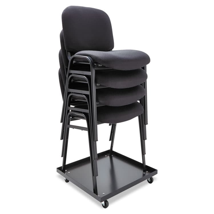 ALERA Stacking Chair Dolly, Metal, 320 lb Capacity, 22.44" x 22.44" x 3.93", Black (ALESCCART) thumbnail 2