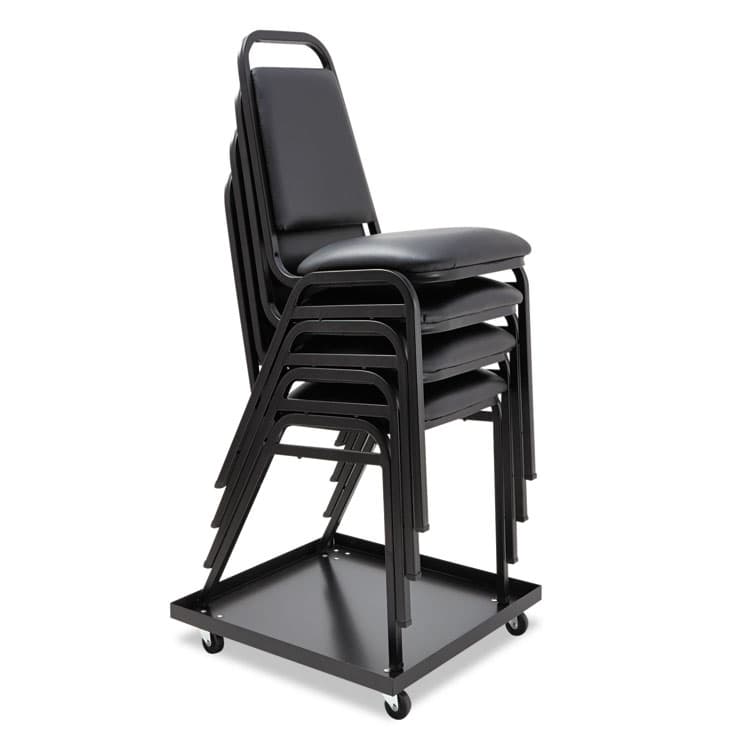 ALERA Stacking Chair Dolly, Metal, 320 lb Capacity, 22.44" x 22.44" x 3.93", Black (ALESCCART) thumbnail 4