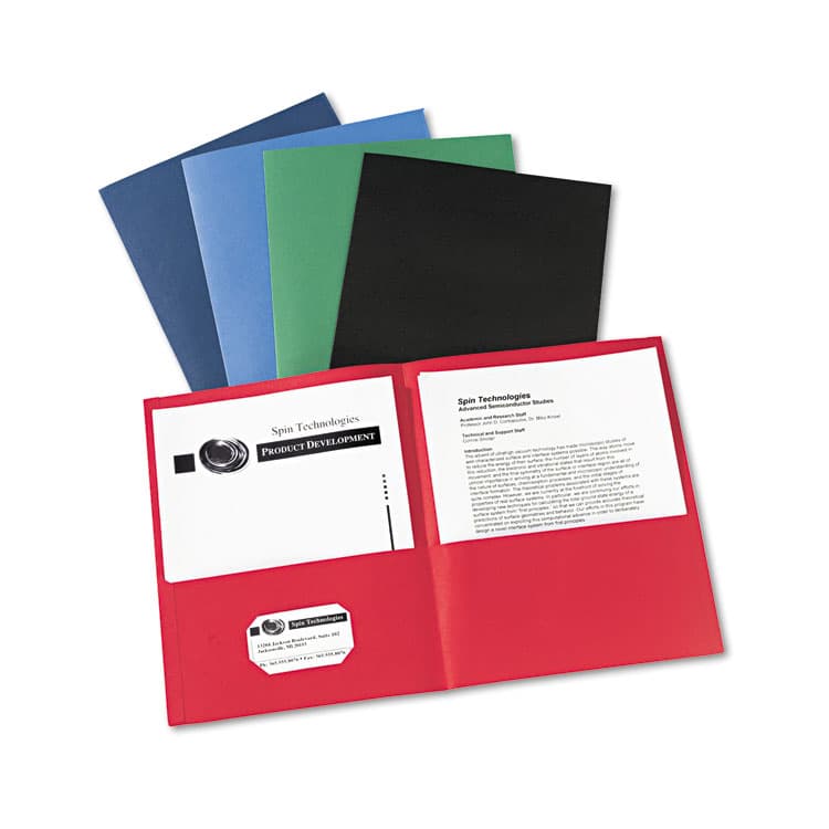 AVERY PRODUCTS CORPORATION Two-Pocket Folder, Accommodates (40) 11 x 8.5 Sheets, Assorted Colors, 25/Box (AVE47993) thumbnail 2