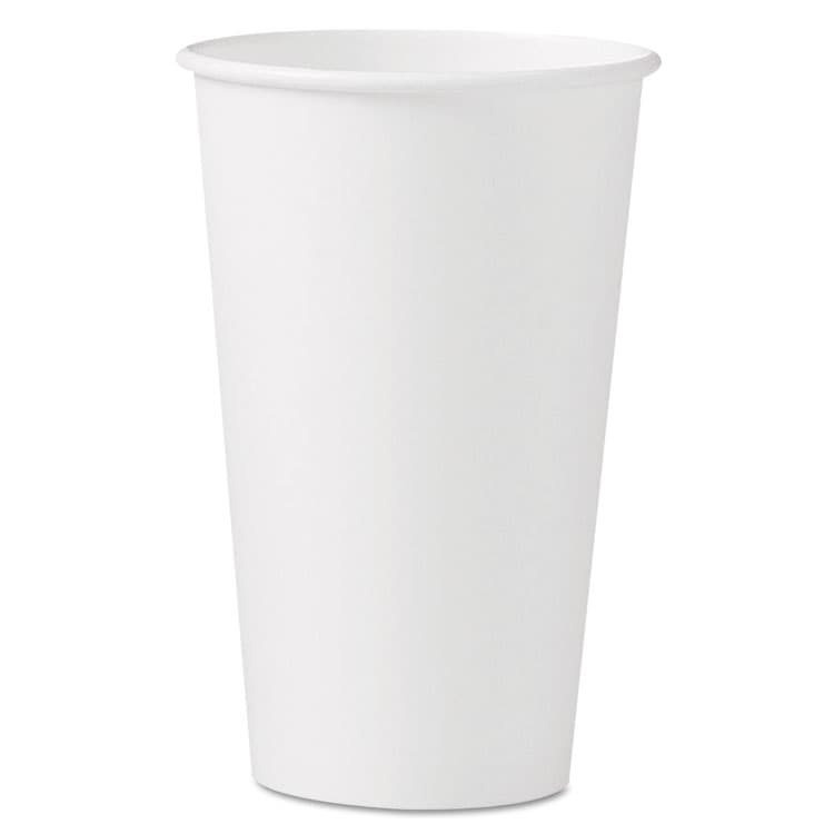 DART Single-Sided Poly Paper Hot Cups, 16 oz, White, 50/Sleeve, 20 Sleeves/Carton (SCC316W)