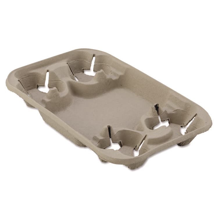 HUHTAMAKI StrongHolder Molded Fiber Cup/Food Tray, 8 oz to 22 oz, Four Cups + Food Tray, Beige, 250/Carton (HUH20969CT) thumbnail 2