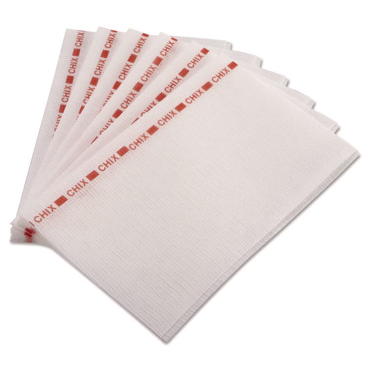 CHICOPEE, Food Service Towels, 13 x 21, Red/White, 150/Carton (CHI8242)