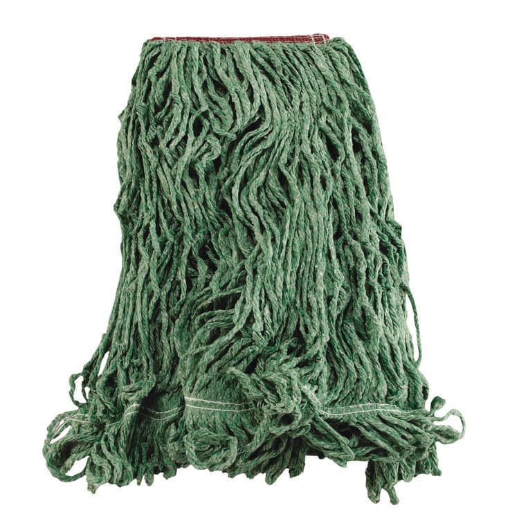 RUBBERMAID COMMERCIAL PROD. Super Stitch Blend Mop Heads, Cotton/Synthetic, Large, Green 6/Carton (RCPD213GRE)