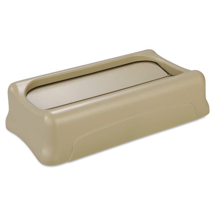RUBBERMAID COMMERCIAL PROD. Slim Jim Swing Lid, 11.38w x 20.5d x 5h, Beige (RCP267360BEI)