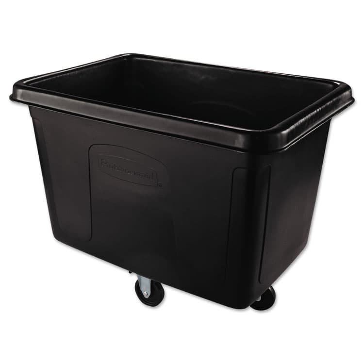 RUBBERMAID COMMERCIAL PROD. Cube Truck, 105 gal, 500 lb Capacity, Plastic, Black (RCP4614BLA)