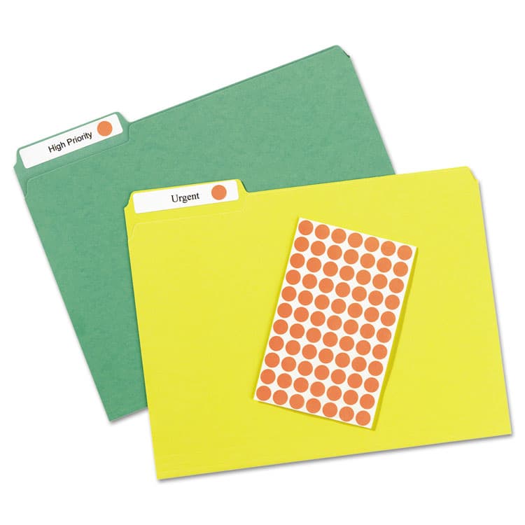 AVERY PRODUCTS CORPORATION Handwrite Only Self-Adhesive Removable Round Color-Coding Labels, 0.5" dia, Neon Red, 60/Sheet, 14 Sheets/Pack, (5051) (AVE05051) thumbnail 3