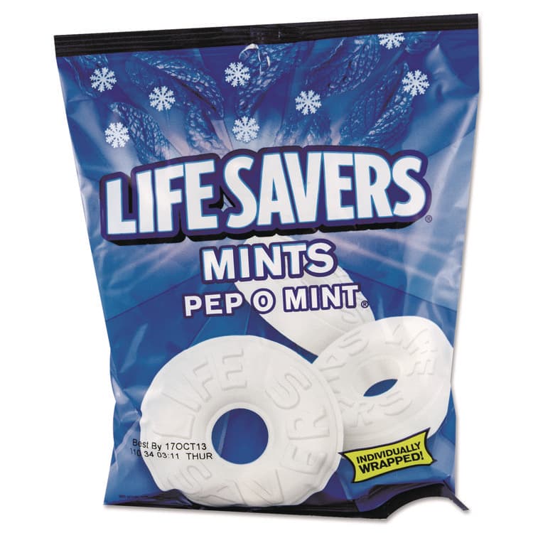 THE WRIGLEY COMPANY Hard Candy Mints, Pep-O-Mint, Individually Wrapped, 6.25 oz Bag (LFS88503)