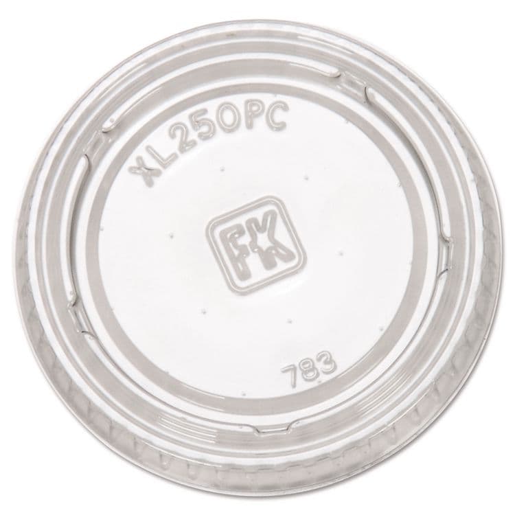 FABRI-KAL Portion Cup Lids, Fits 1.5 oz to 2.5 oz Portion Cups, Plastic, Clear, 125/Sleeve, 20 Sleeves/Carton (FABXL250PC)
