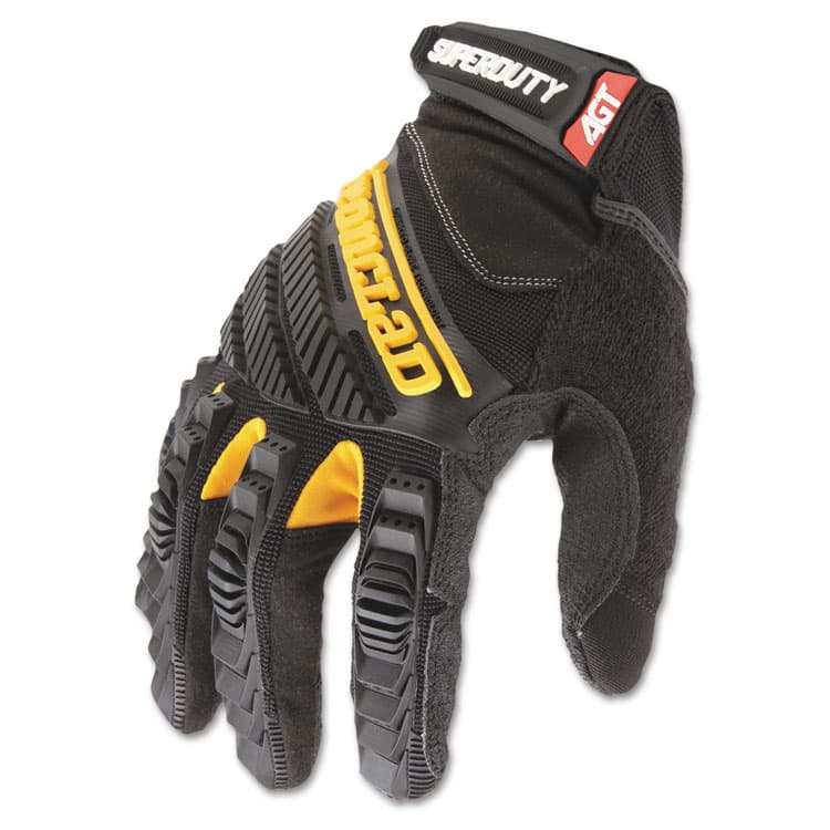 IRONCLAD PERFORMANCE WEAR SuperDuty Gloves, EN388: 4132, 12" Long, Large, Black/Yellow, Pair (IRNSDG204L)