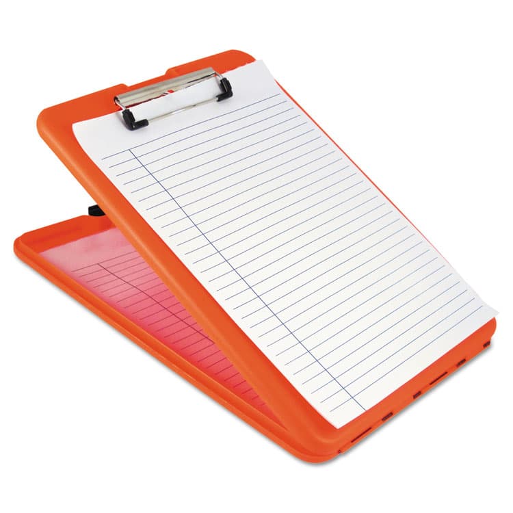 SAUNDERS MFG. CO., . SlimMate Storage Clipboard, 0.5" Clip Capacity, Holds 8.5 x 11 Sheets, Hi-Vis Orange (SAU00579)