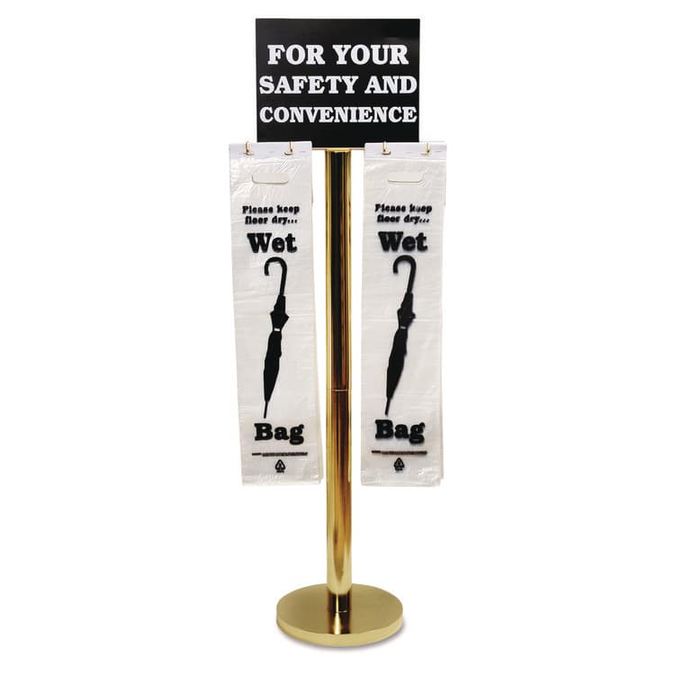 TATCO Wet Umbrella Bag Stand, 16w x 12d x 54.5h, Brass/Black/White (TCO57029)