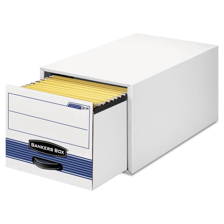FELLOWES MFG. CO. STOR/DRAWER STEEL PLUS Extra Space-Savings Storage Drawers, Legal Files, 17" x 25.5" x 11.5", White/Blue, 6/Carton (FEL00312) thumbnail 2