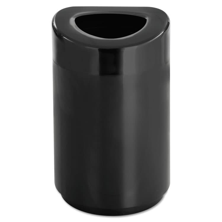 SAFCO PRODUCTS Open Top Round Waste Receptacle, 30 gal, Steel, Black (SAF9920BL)