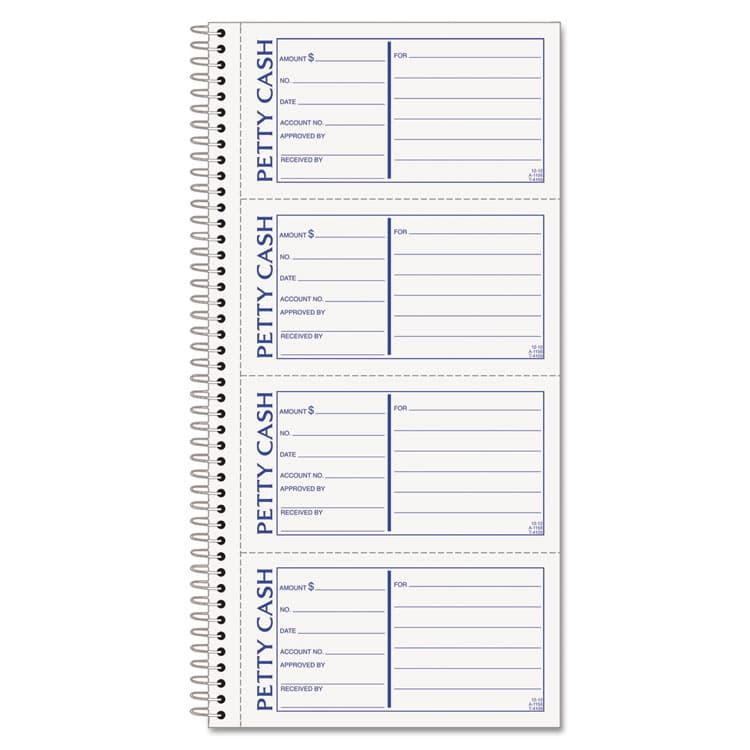 TOPS BUSINESS FORMS Petty Cash Receipt Book, Two-Part Carbonless, 5 x 2.75, 4 Forms/Sheet, 200 Forms Total (TOP4109)