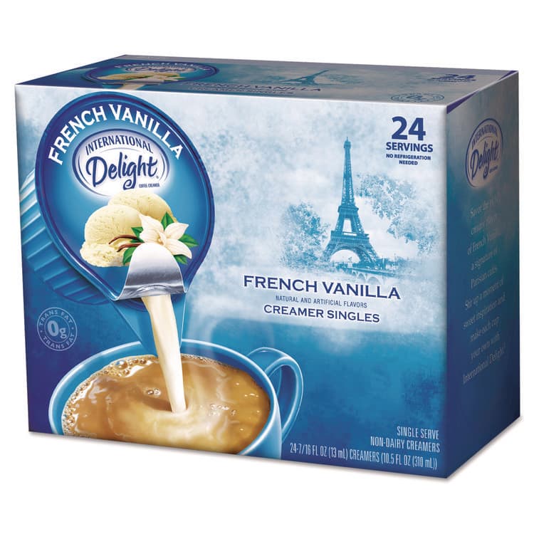 DEAN FOODS Flavored Liquid Non-Dairy Coffee Creamer, French Vanilla, 0.44 oz Mini Cups, 24/Box (ITD100681)