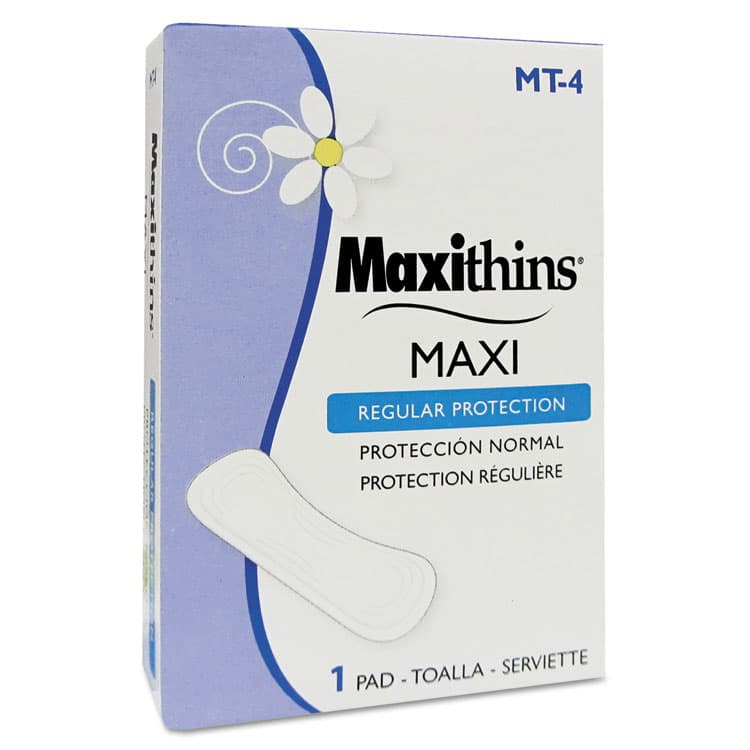 HOSPECO Maxithins Vended Sanitary Napkins #4, Maxi Absorbency, 250 Individually Boxed Napkins/Carton (HOSMT4)