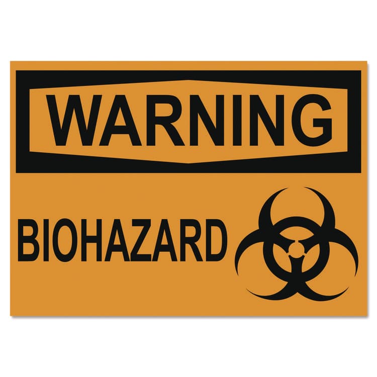 U. S. STAMP & SIGN OSHA Safety Signs, WARNING BIOHAZARD, Orange/Black, 10 x 14 (USS5498)