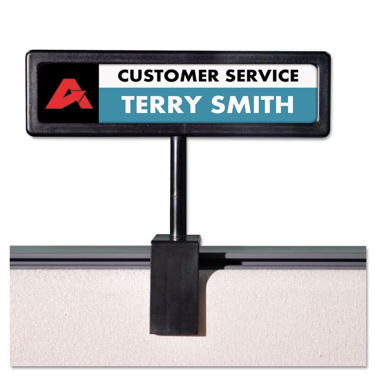 ADVANTUS CORPORATION People Pointer Cubicle Sign, Plastic, 8.5 x 2, Black (AVT75334) thumbnail 2