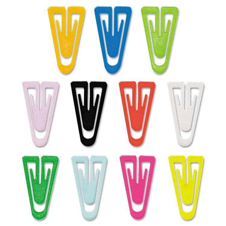 ADVANTUS CORPORATION Plastic Paper Clips, Medium, Smooth, Assorted Colors, 500/Box (GEMPC0300)