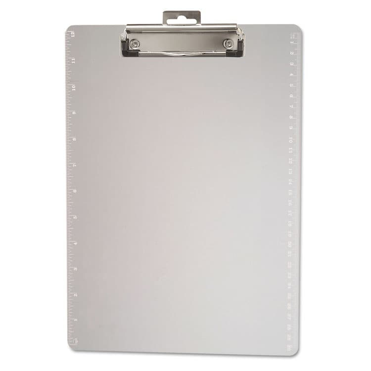 OFFICEMATE INTERNATIONAL CORP. Plastic Clipboards with 12" Ruler Markings, 0.5" Clip Capacity, Holds 8.5 x 11 Sheets, Clear (OIC83016)