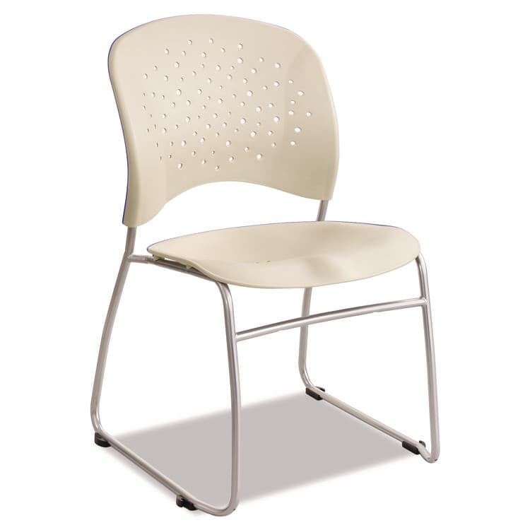 SAFCO PRODUCTS Reve Guest Chair with Sled Base, 19.75" x 23.5" x 33.5", Latte Seat, Latte Back, Silver Base, 2/Carton (SAF6804LT)