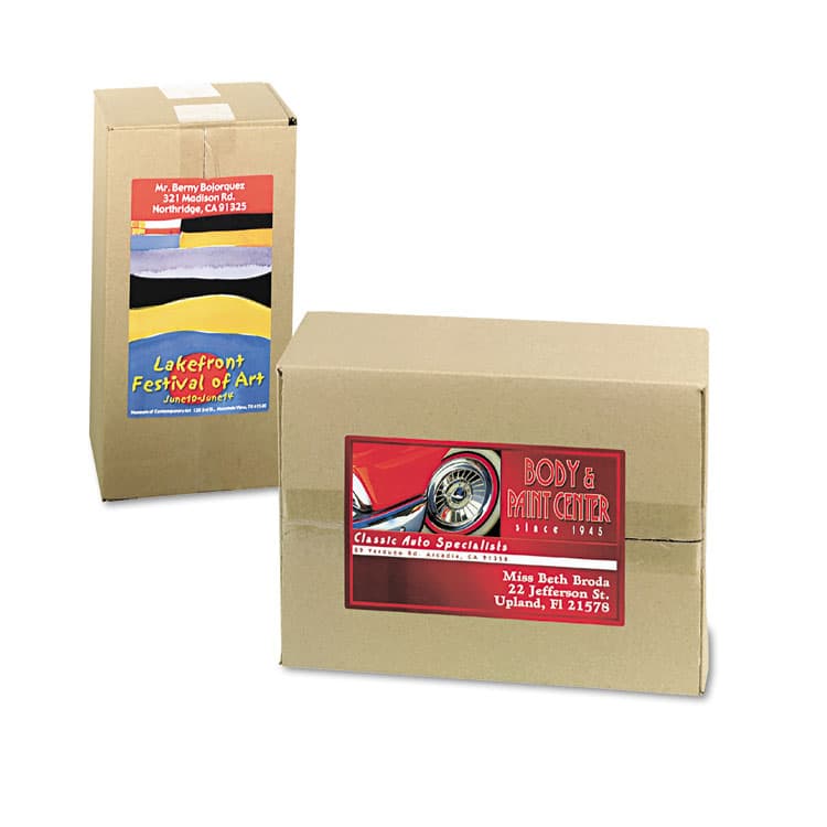 AVERY PRODUCTS CORPORATION Vibrant Laser Color-Print Labels w/ Sure Feed, 4.75 x 7.75, White, 50/Pack (AVE6876) thumbnail 3