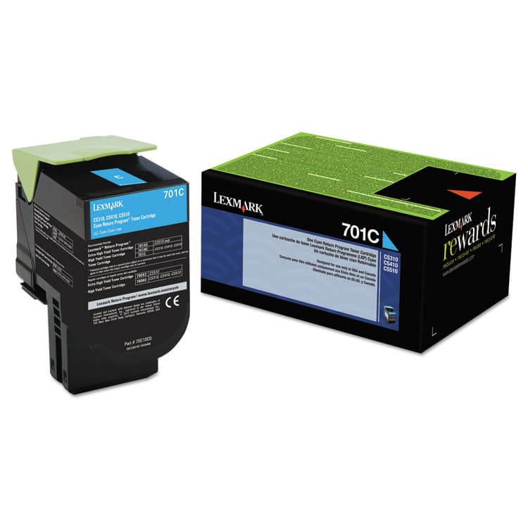LEXMARK INT'L, . 70C10C0 Return Program Toner, 1,000 Page-Yield, Cyan (LEX70C10C0)