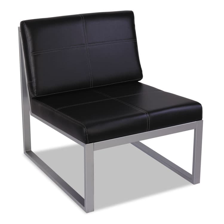 ALERA Alera Ispara Series Armless Chair, 26.57" x 30.71" x 31.1", Black Seat, Black Back, Silver Base (ALERL8319CS)