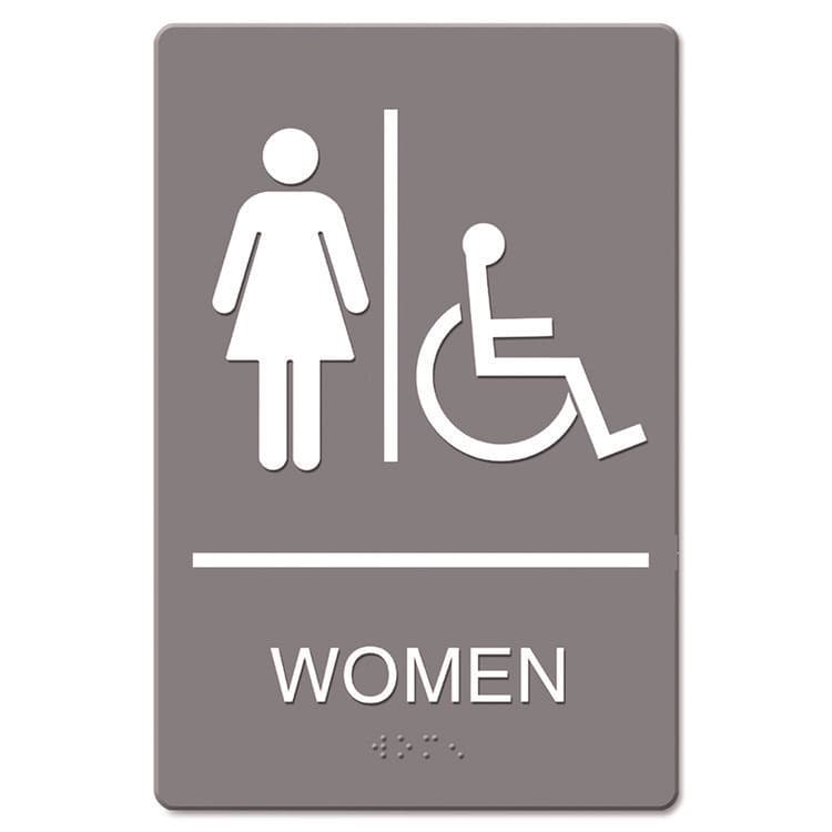 U. S. STAMP & SIGN ADA Sign, Women Restroom Wheelchair Accessible Symbol, Molded Plastic, 6 x 9 (USS4814)